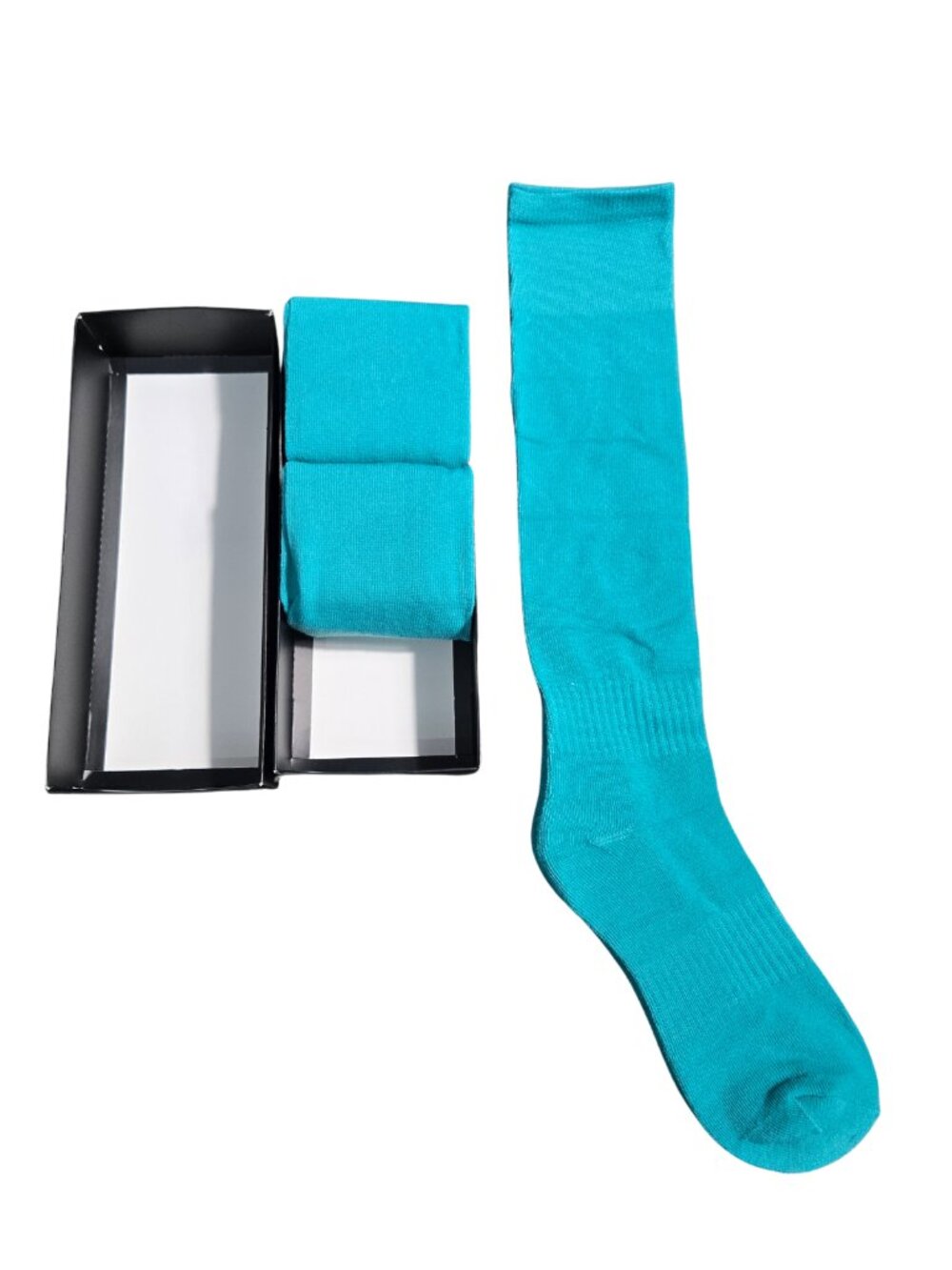 NIP 3 Pack Teal Turquoise Knee High Athletic Baseball Socks Size 9-11